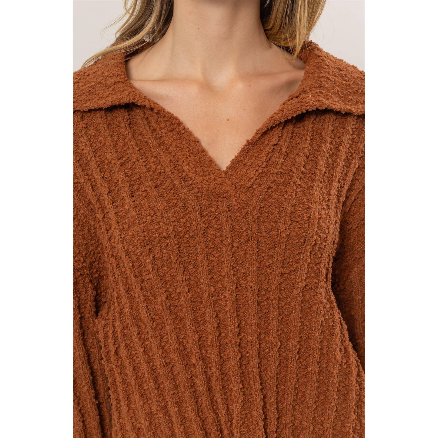 Naples Boucle Collared Sweater