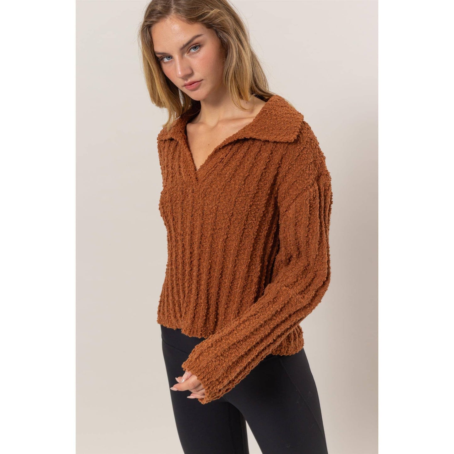 Naples Boucle Collared Sweater