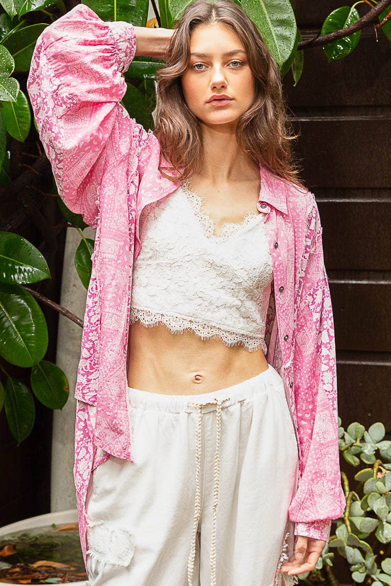 Akerly Oversized Paisley Buttondown