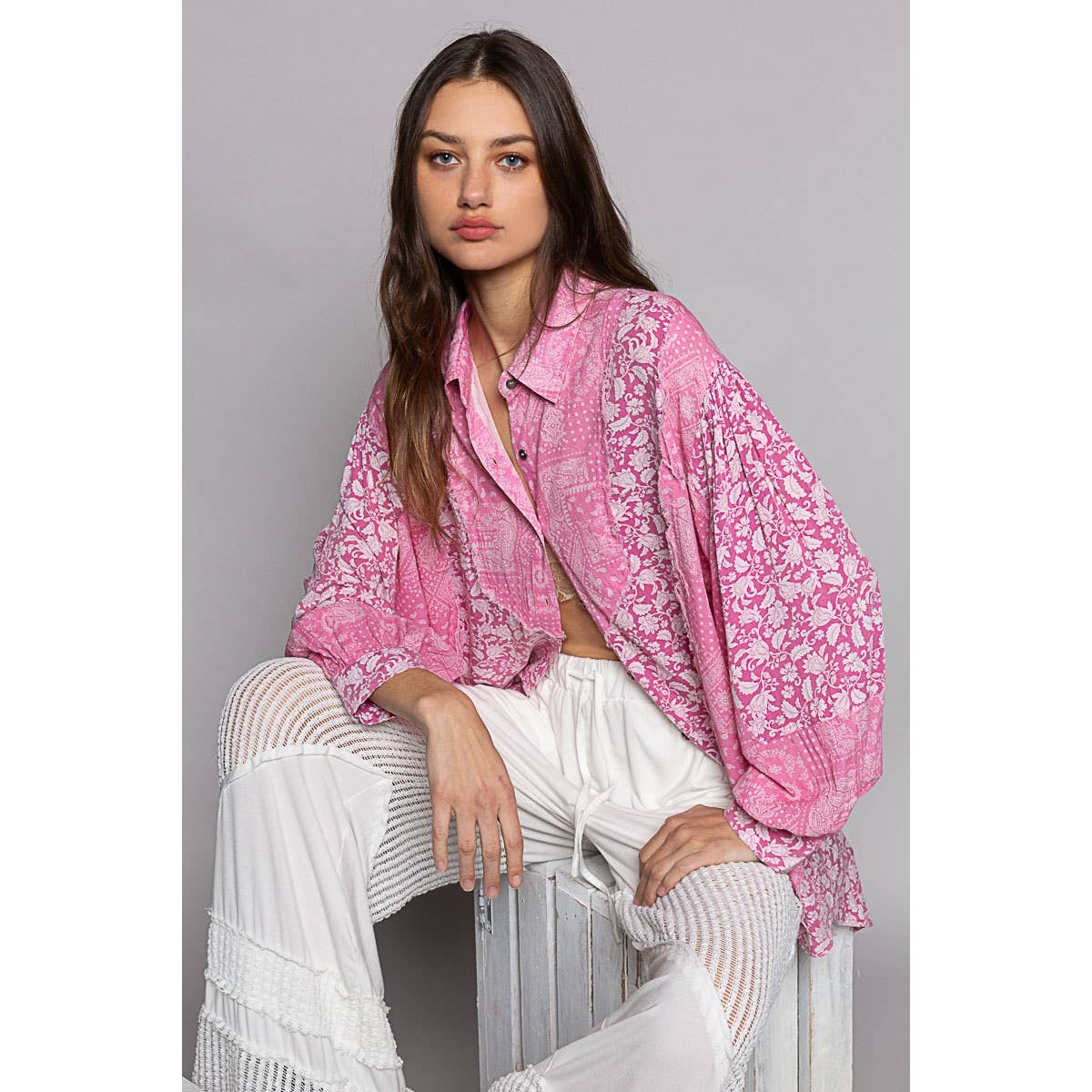 Akerly Oversized Paisley Buttondown