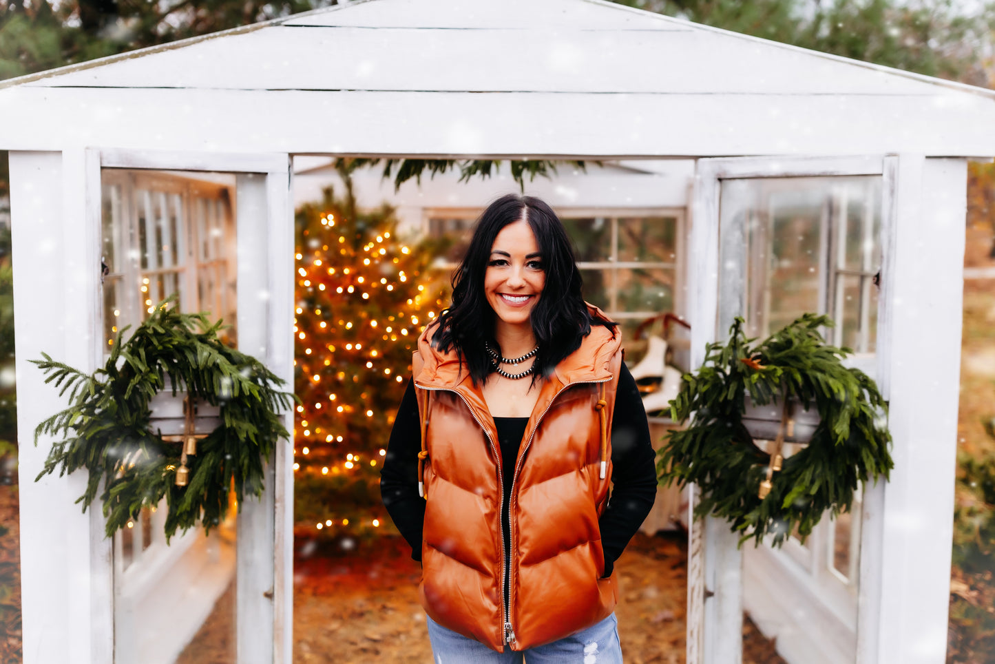 Odom Faux Leather Puffer Vest