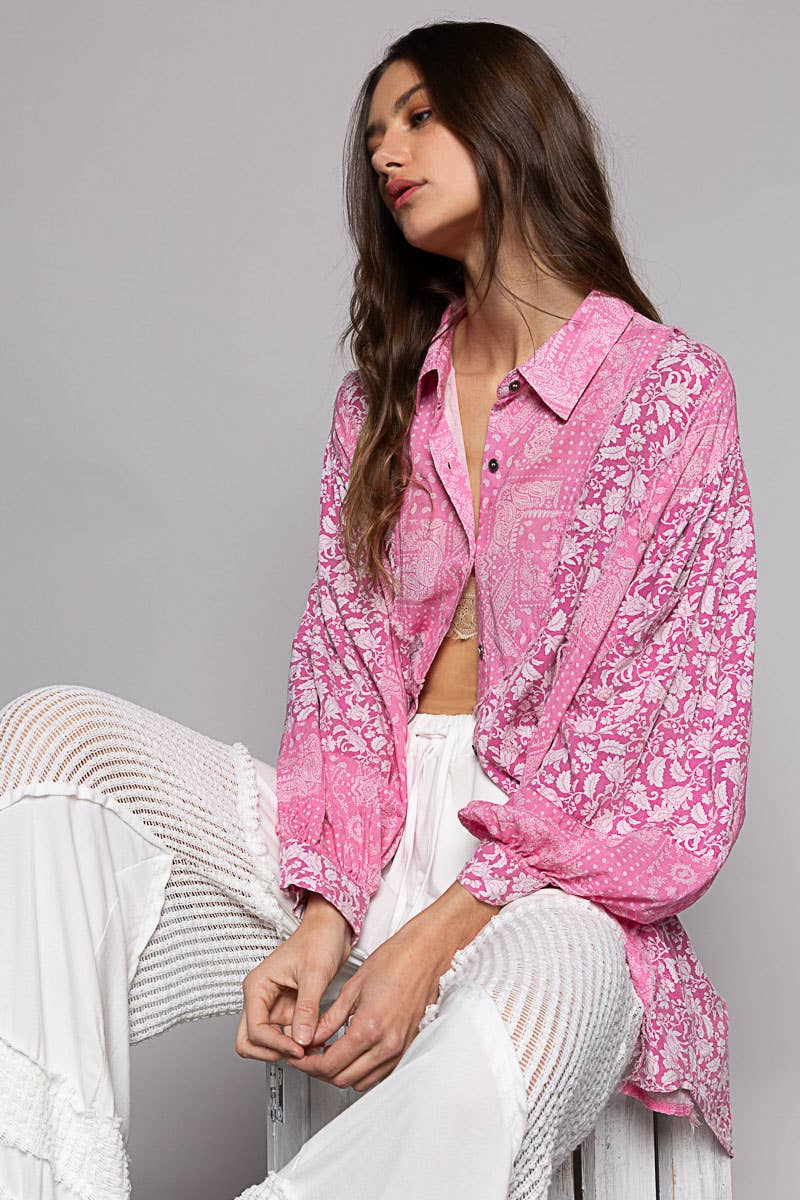 Akerly Oversized Paisley Buttondown