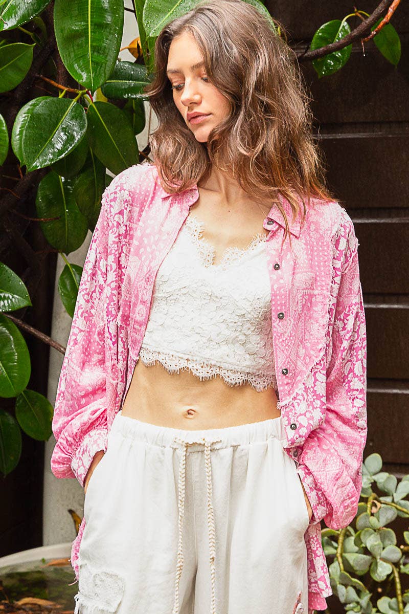 Akerly Oversized Paisley Buttondown