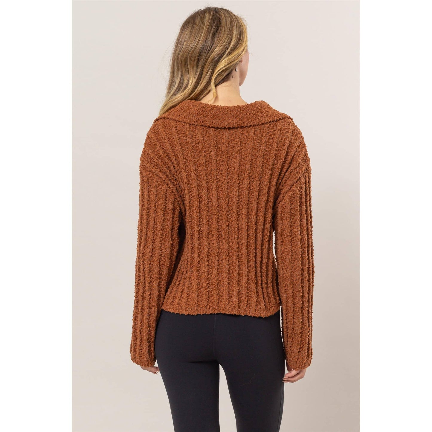 Naples Boucle Collared Sweater