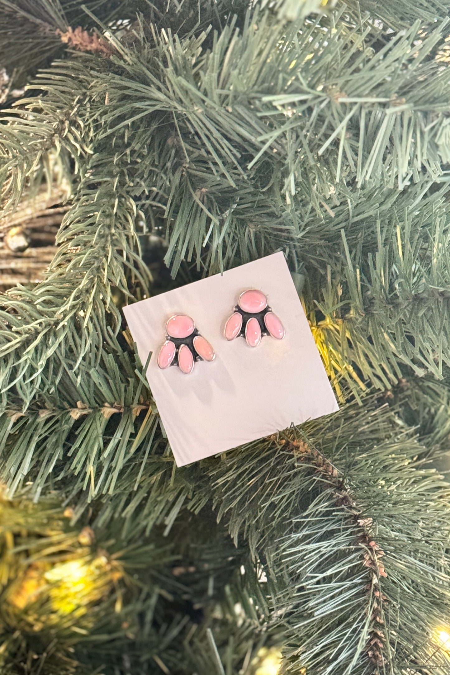 Pink Cluster Earrings