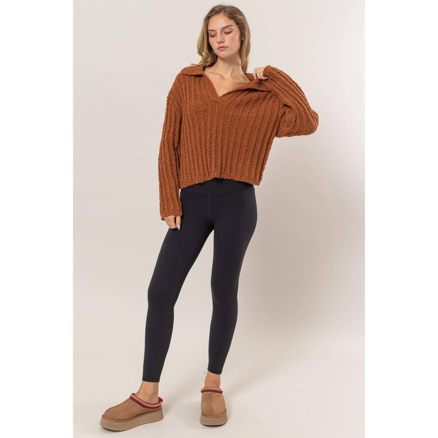 Naples Boucle Collared Sweater