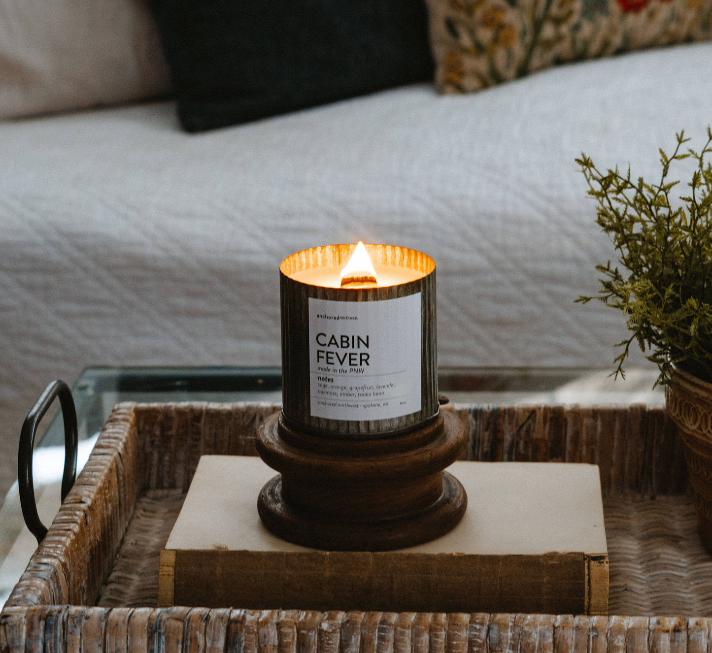 Fraser Fir Wood Wick Rustic Farmhouse Soy Candle: 10oz