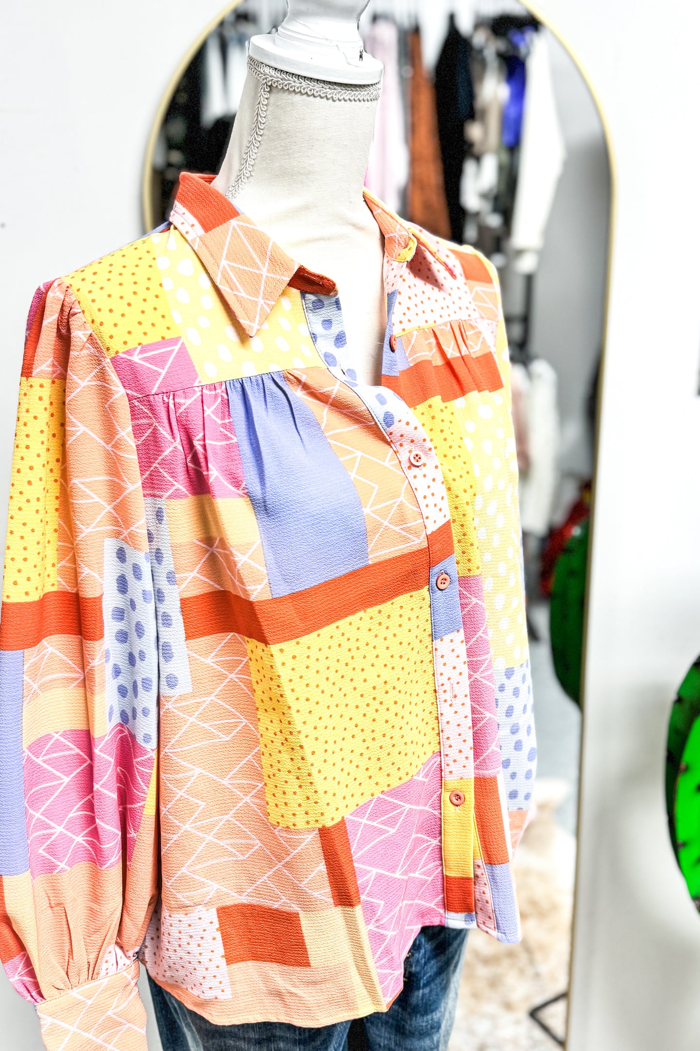 Jarrel Patchwork Button Down Shirt