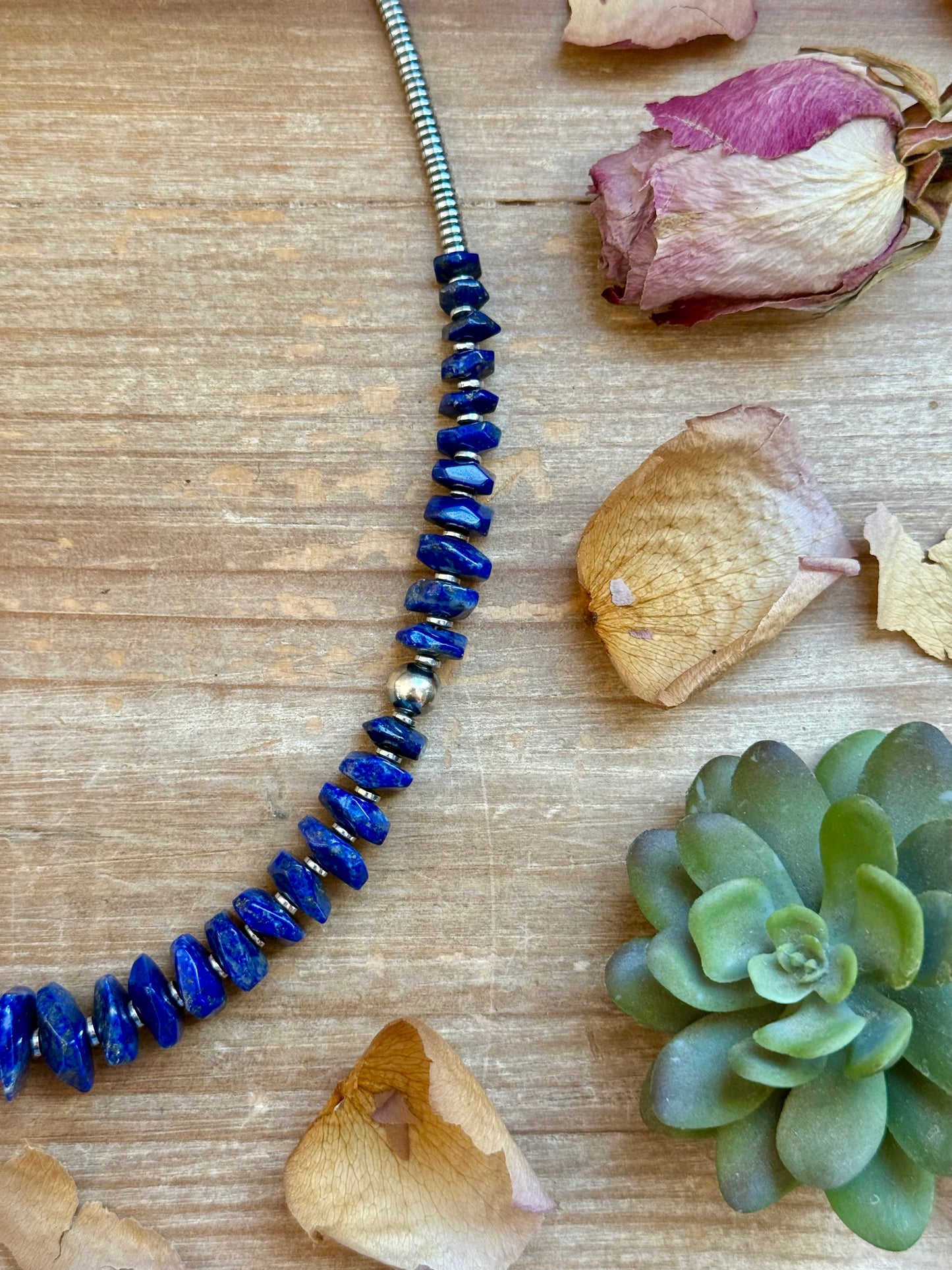 23” Graduated Lapis Necklace