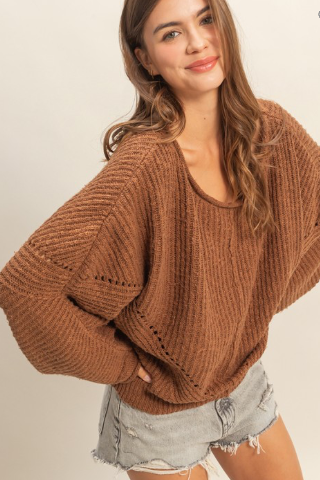 Nevada Rust Ribbed Pullover