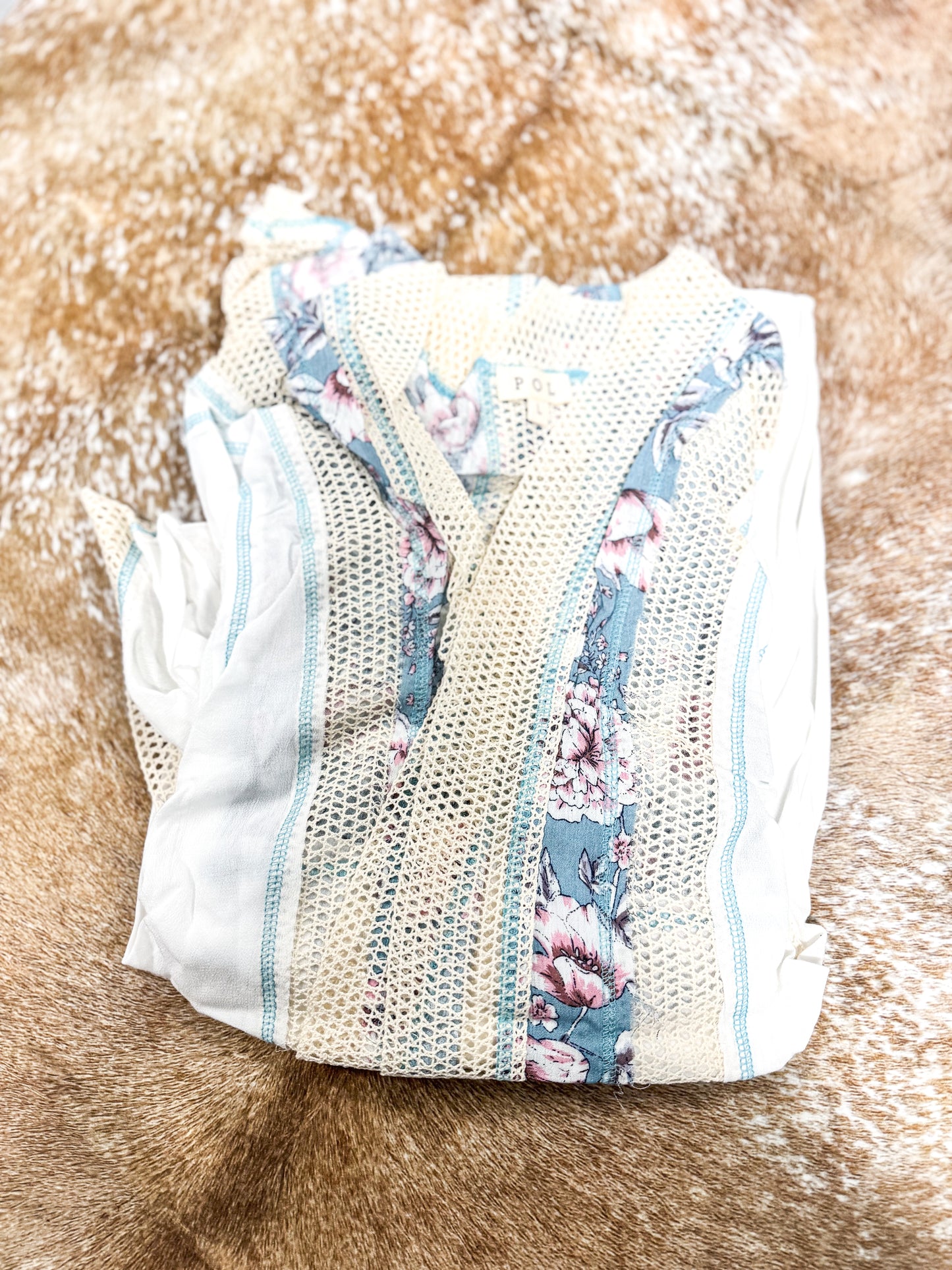 Falmen Color Block Floral Kimono
