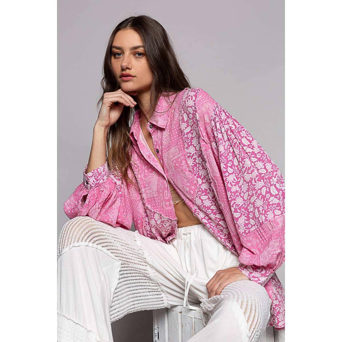 Akerly Oversized Paisley Buttondown