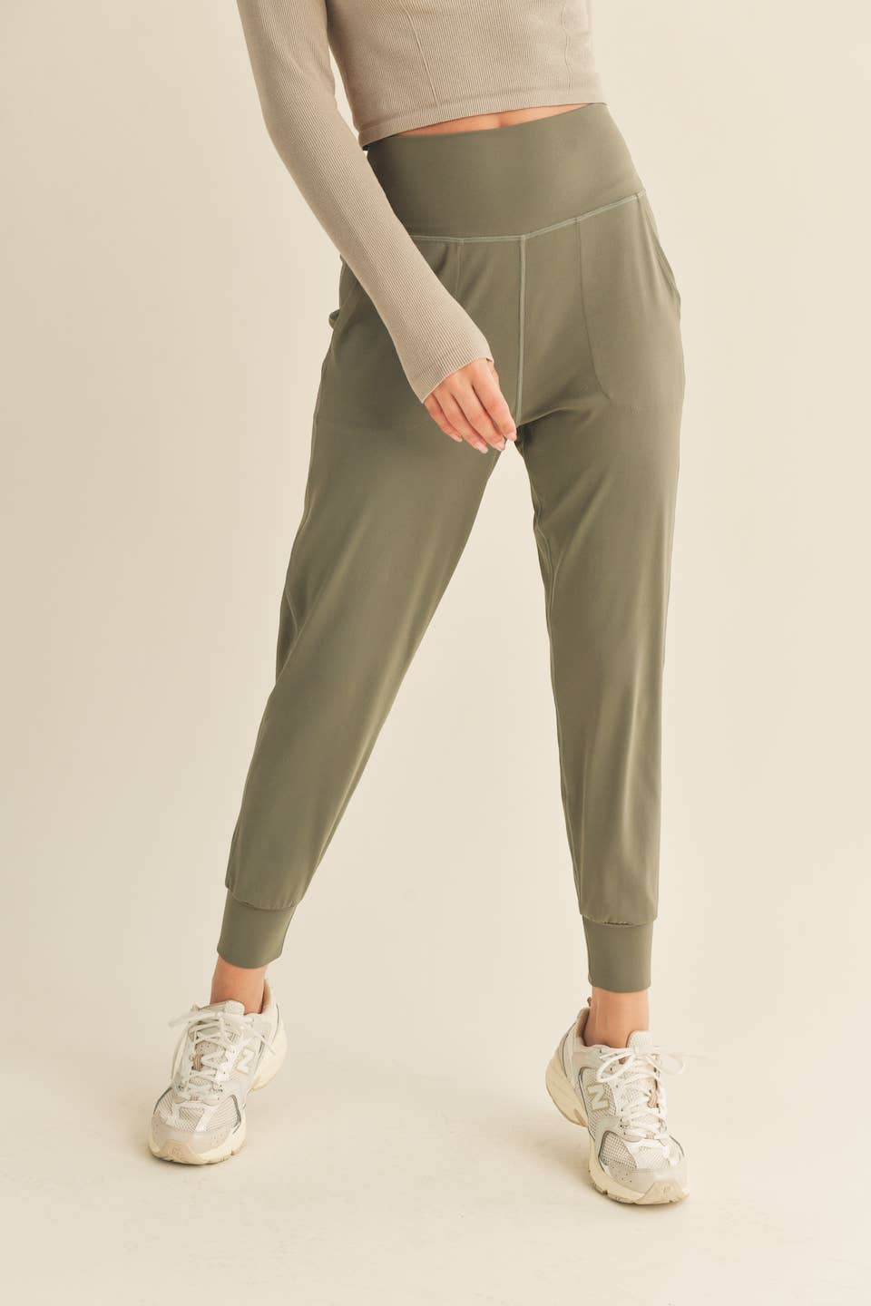 Olive Soft Touch Relaxed Jogger