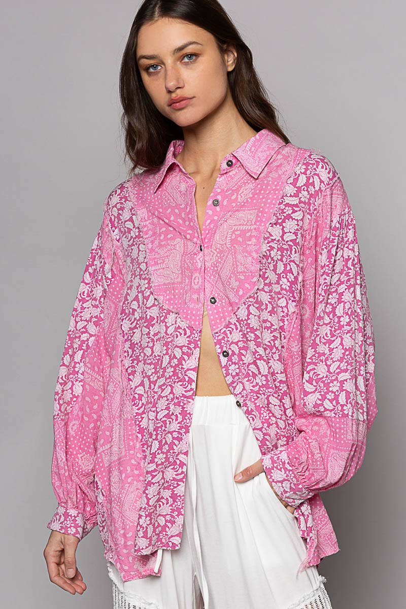 Akerly Oversized Paisley Buttondown
