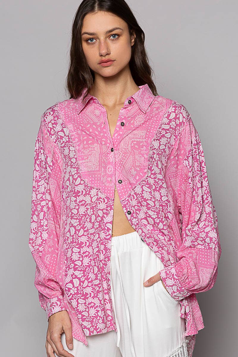 Akerly Oversized Paisley Buttondown