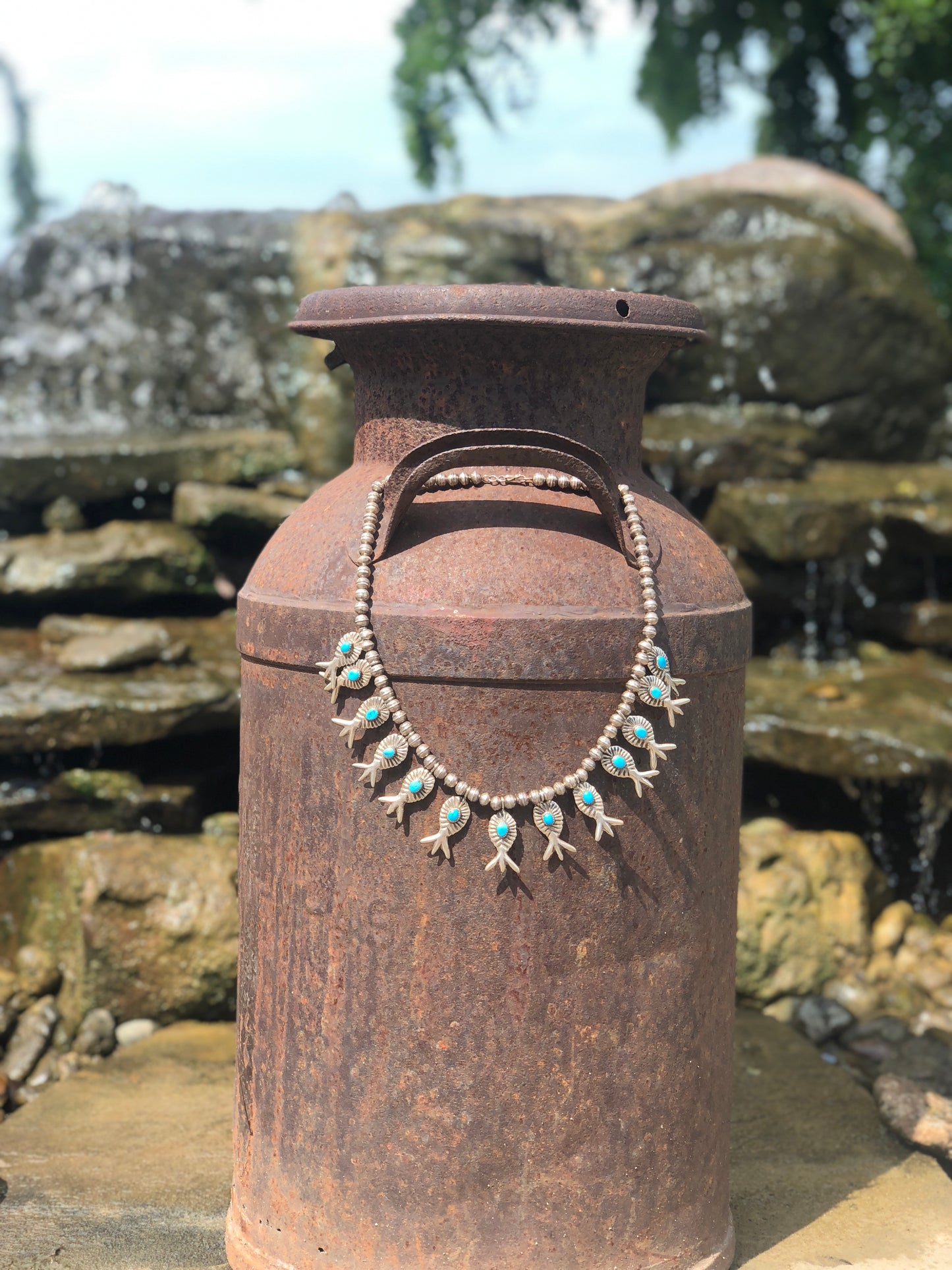 Vintage Turquoise Fish Necklace