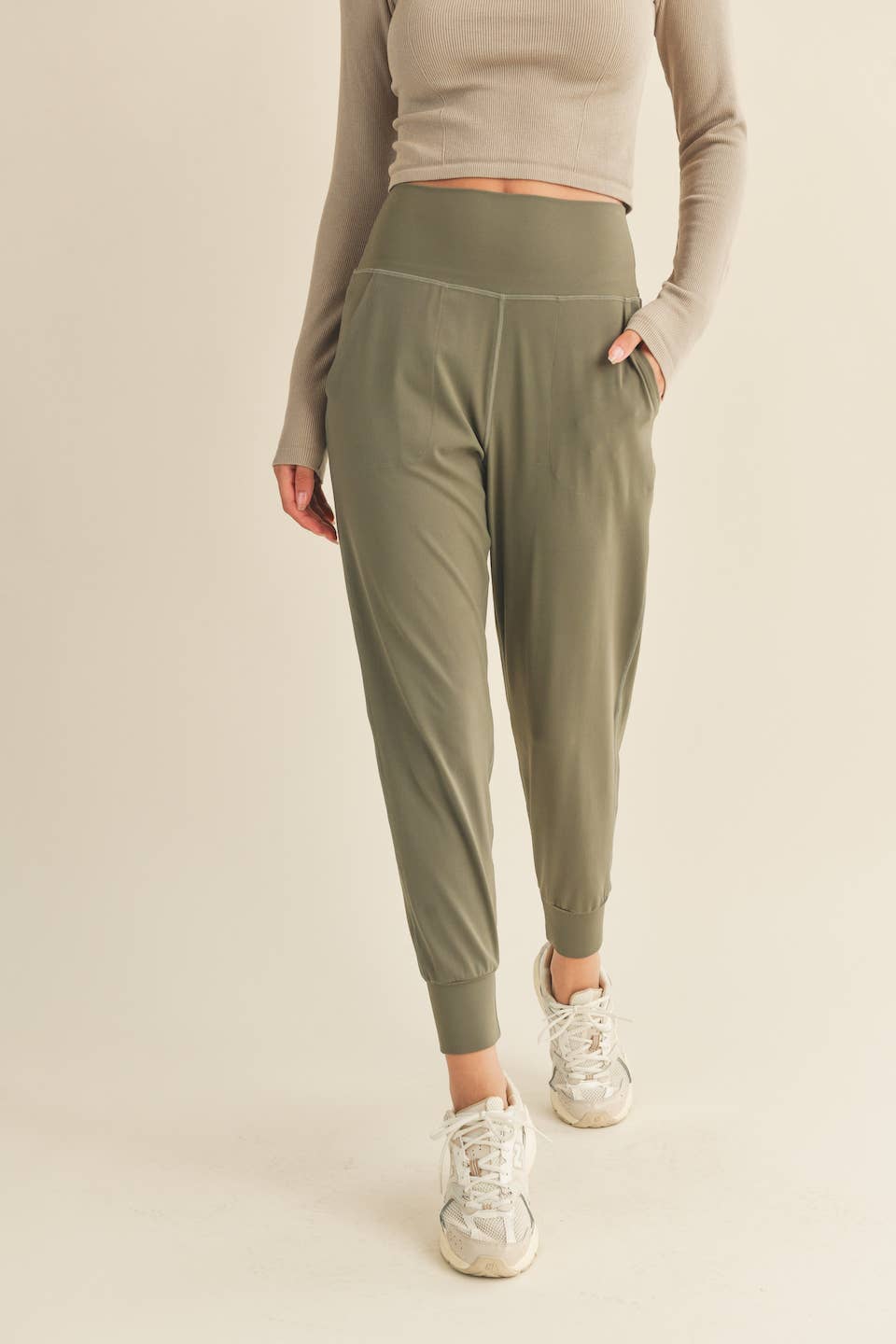 Olive Soft Touch Relaxed Jogger
