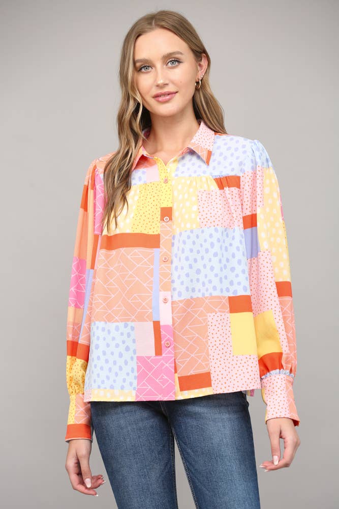Jarrel Patchwork Button Down Shirt