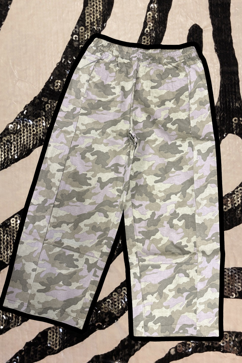 Folsom Stone Washed Military Wide Leg Pants – Camo