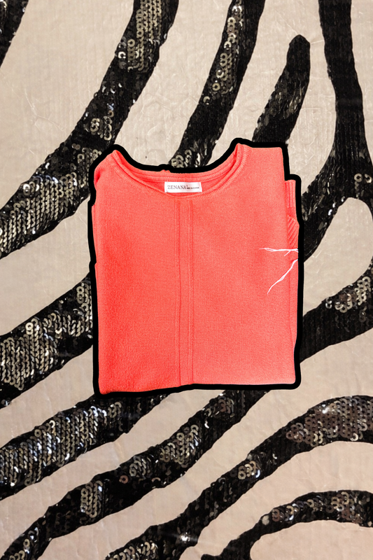 Fayette Front Seam Orange Viscose Sweater