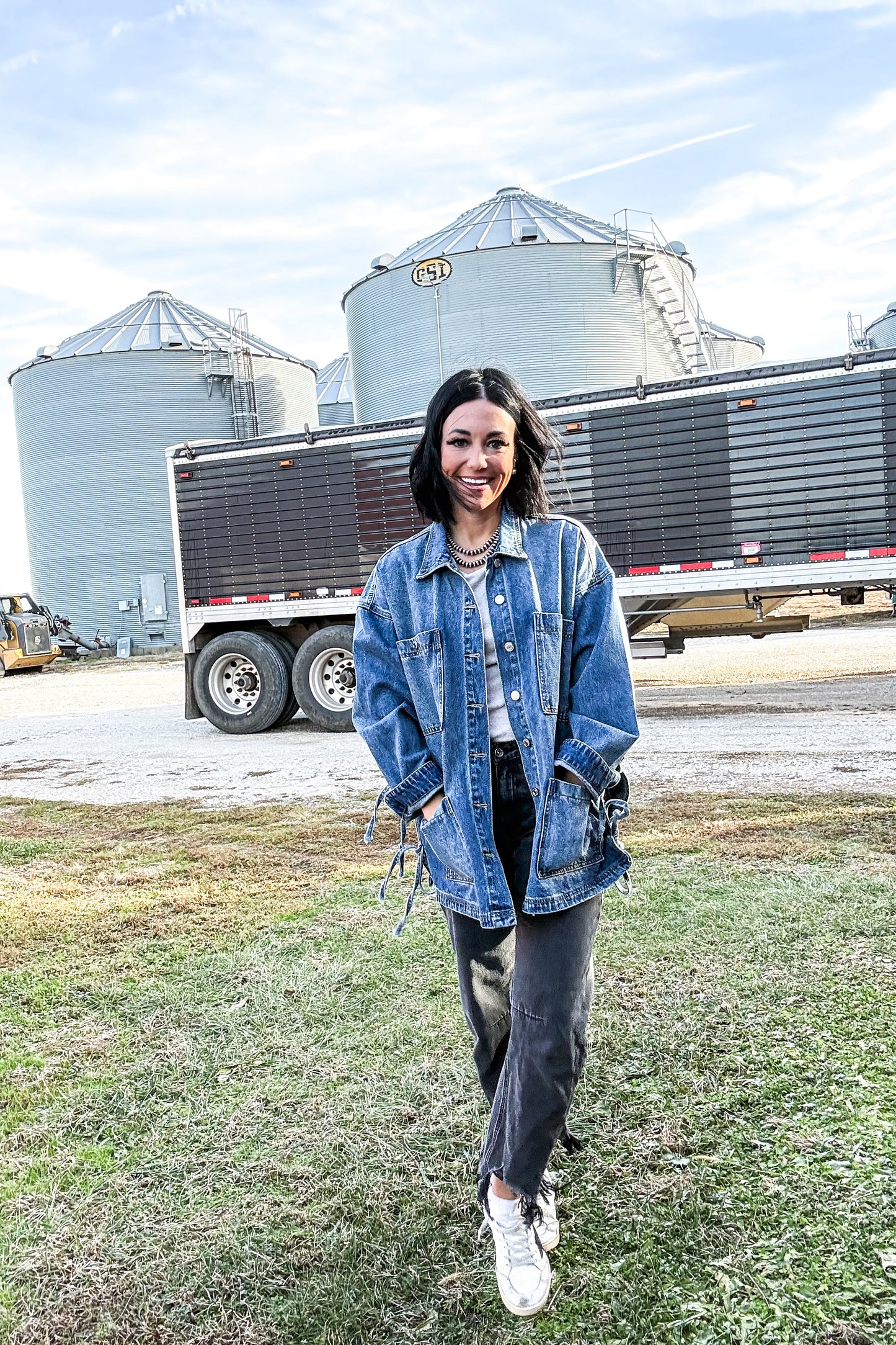 Driftwood Side-Tie Denim Jacket