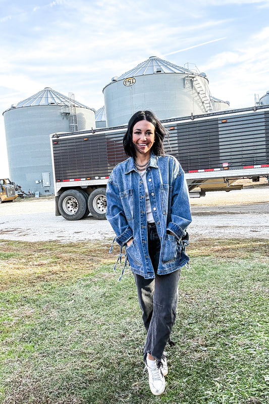 Driftwood Side-Tie Denim Jacket