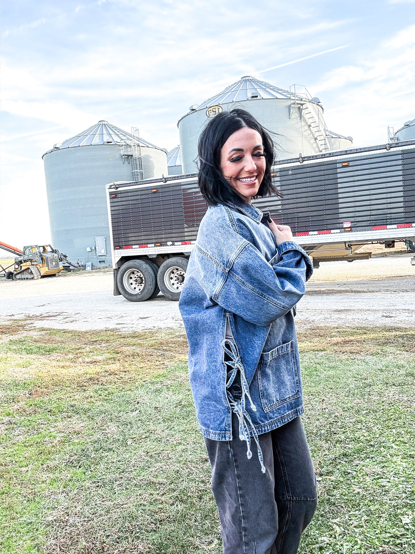 Driftwood Side-Tie Denim Jacket