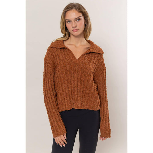 Naples Boucle Collared Sweater