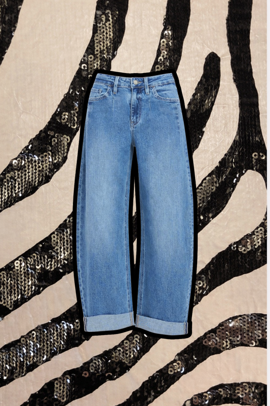 Mesa High Rise Cuffed Barrel Jeans
