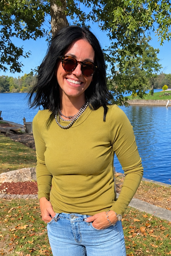 The Sagebrush Olive Long Sleeve Top