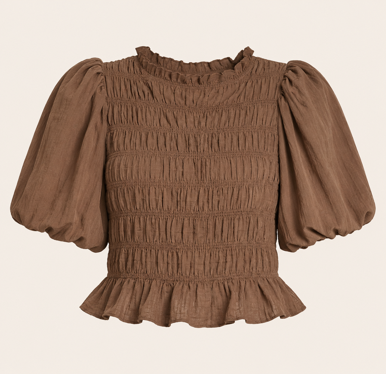Sonora Smocked Puff Sleeve Top — Martini Olive