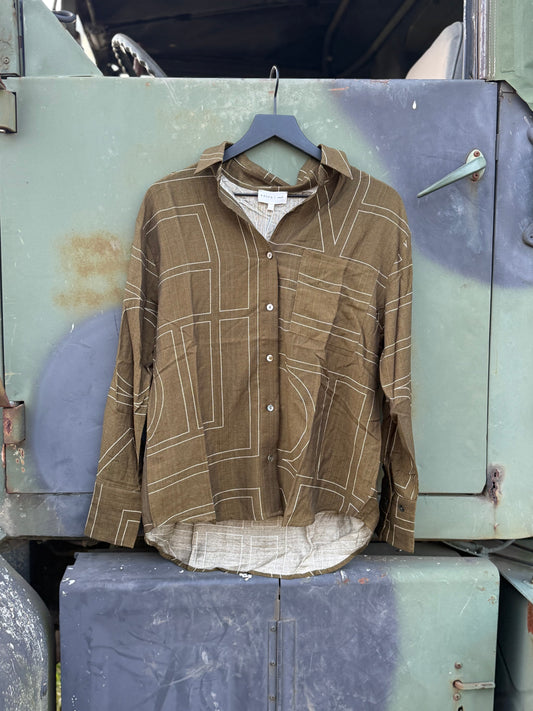 Stafford Olive Button down