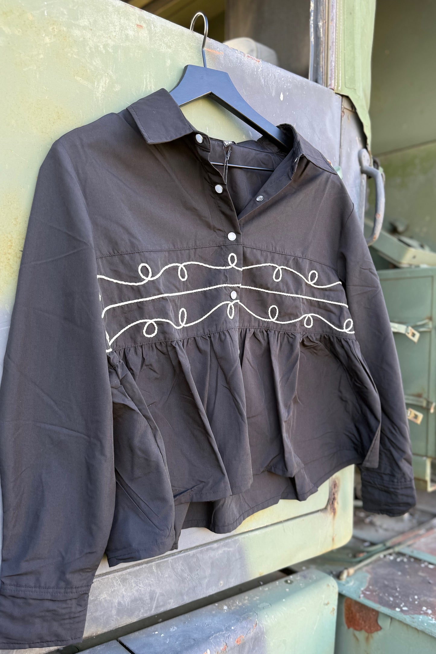 Bridget Black Loopy Top