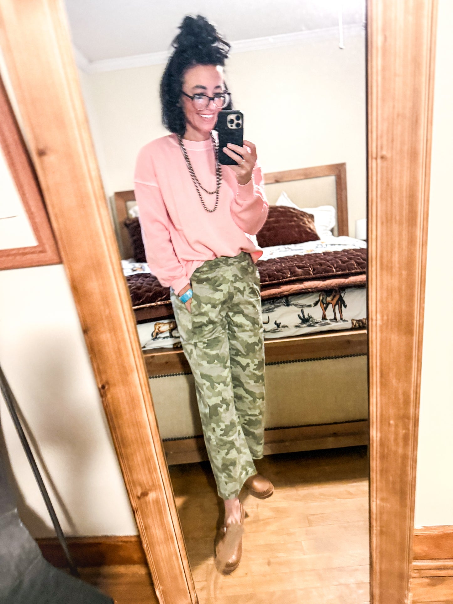 Folsom Stone Washed Military Wide Leg Pants – Camo