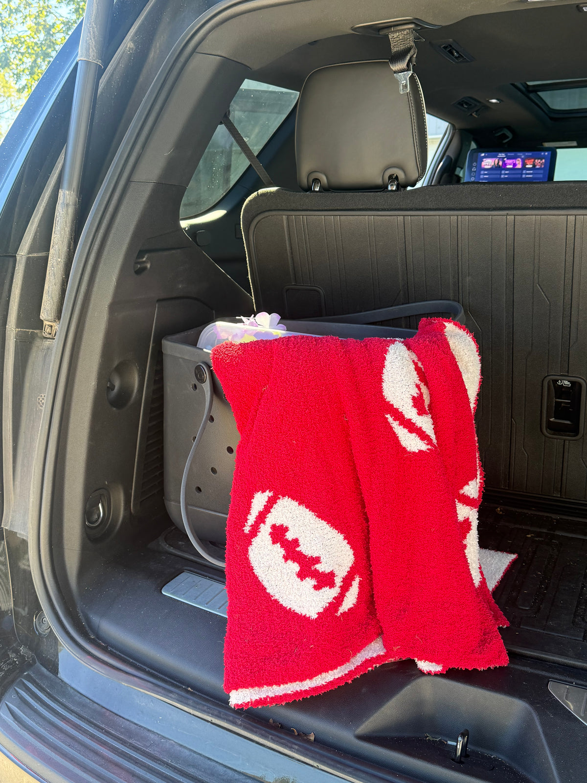 Red + White Football Throw