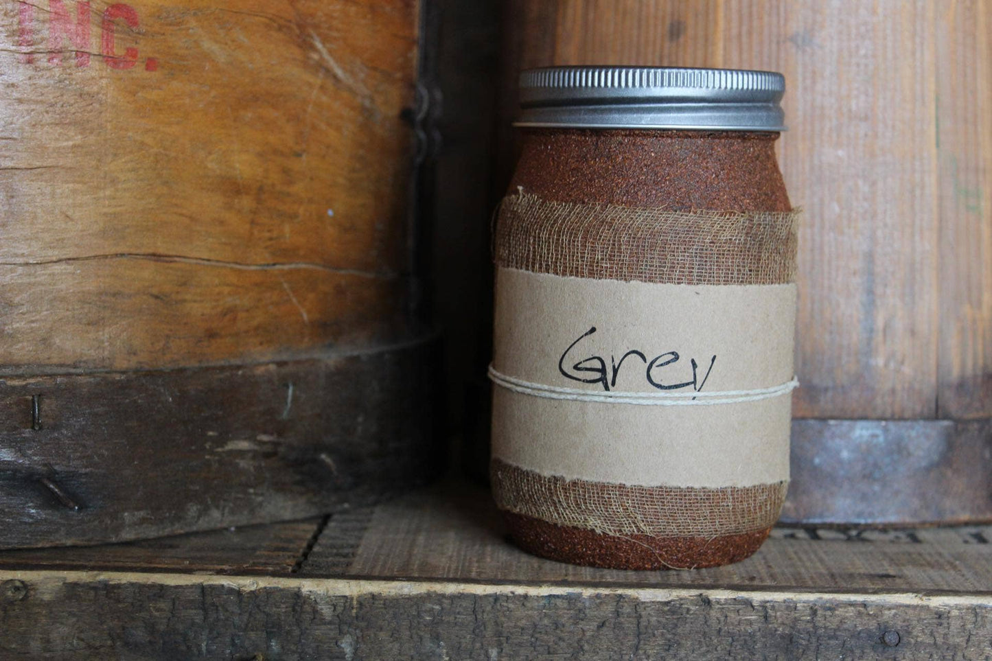 16oz Primitive Jar Candle: Grey/3062