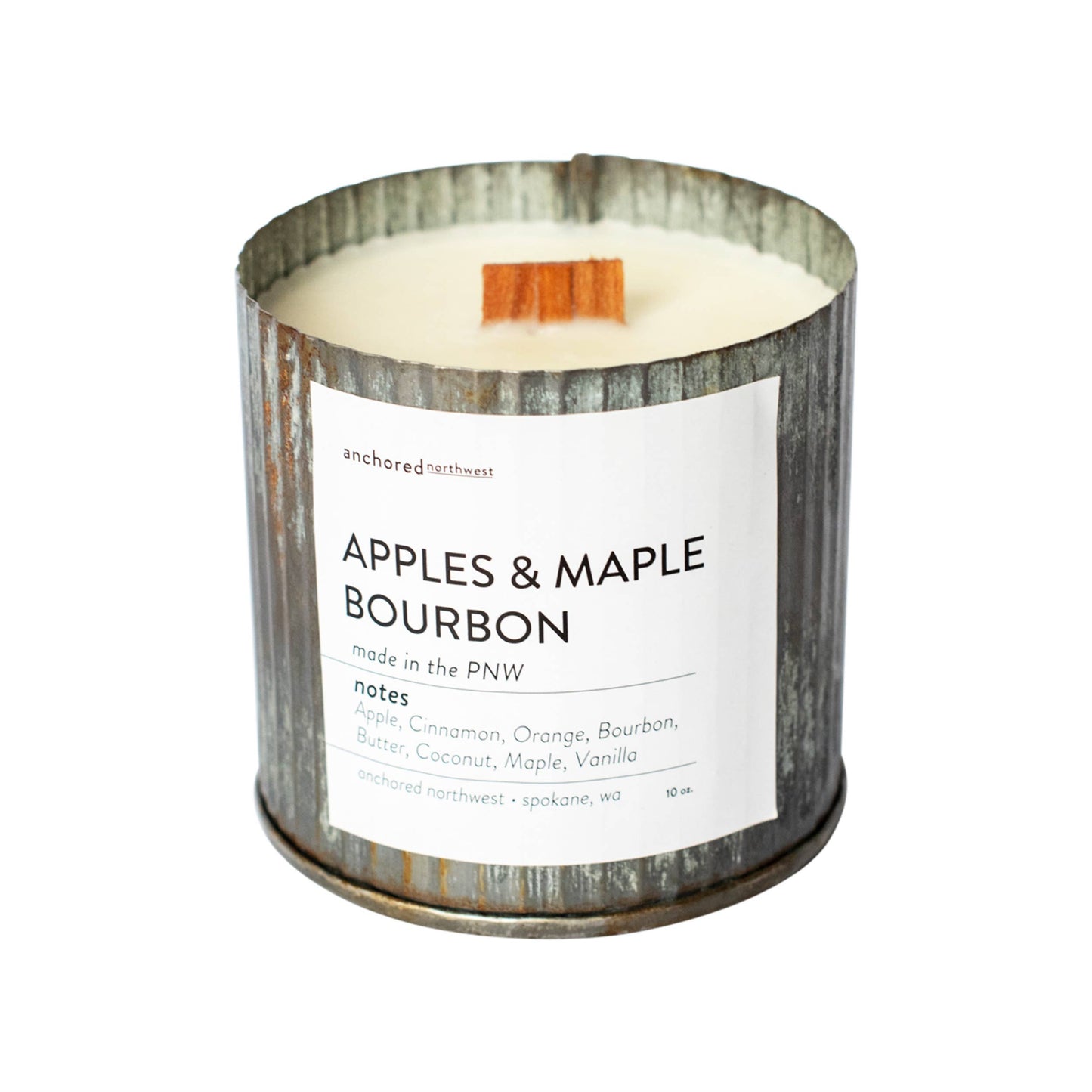 Apples & Maple Bourbon Wood Wick Rustic Farmhouse Soy Candle